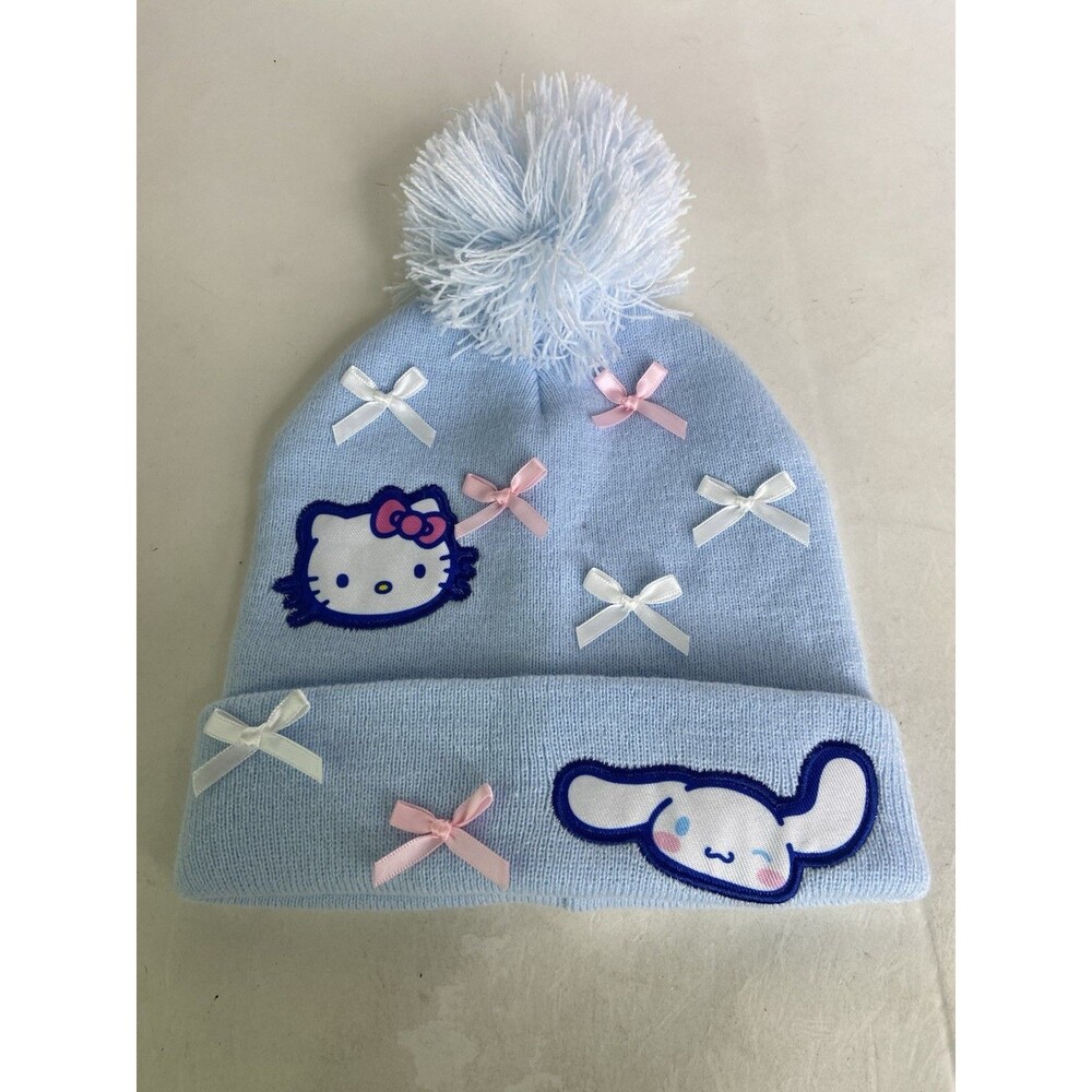 Hello Kitty and Friends Cinnamoroll Girls Pom Cuffed Beanie Hat Cap